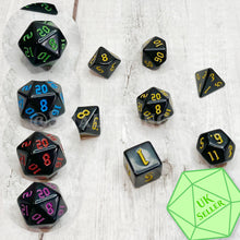 Load image into Gallery viewer, SmallDungeon Classic Black RPG Dice Set
